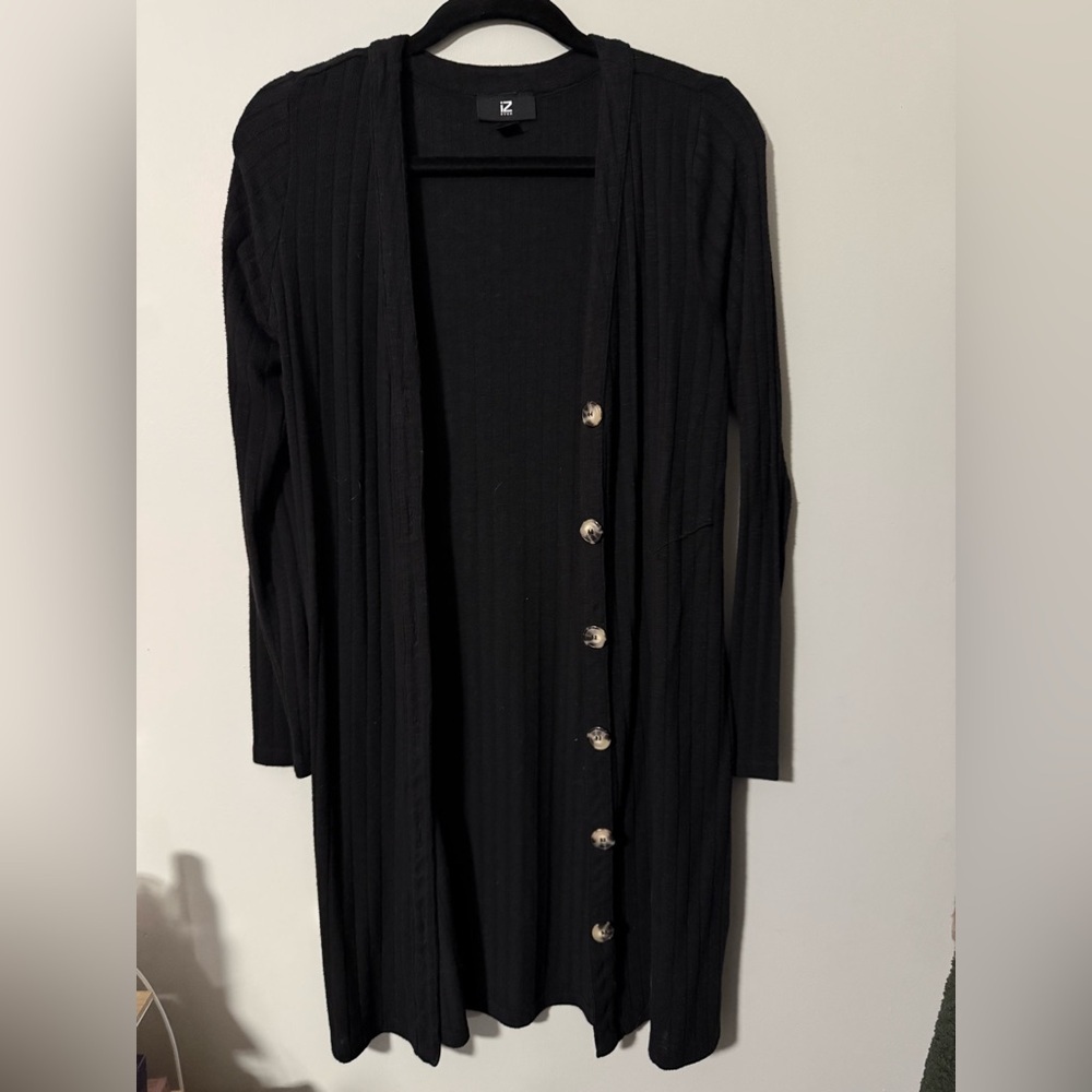 iZ Byer Long Black Sweater Cardigan